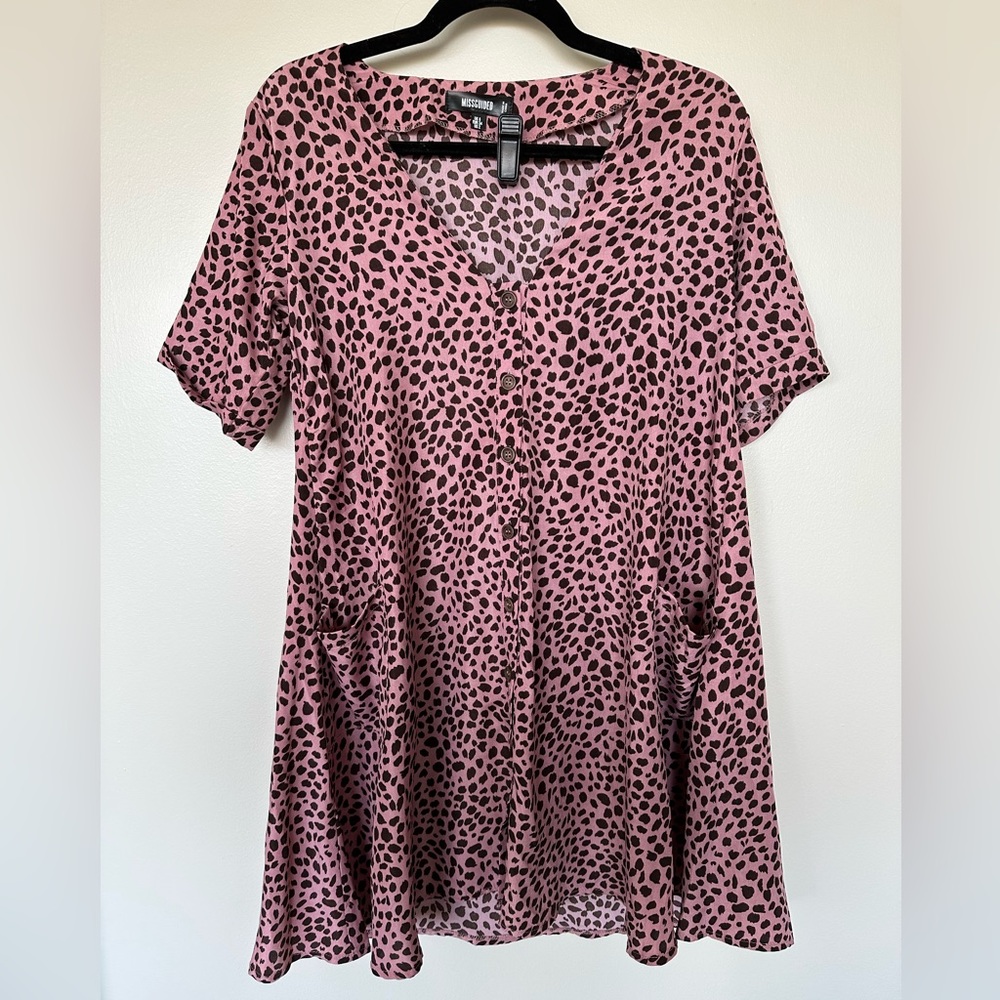 Missguided oversized animal print dress size 2 - like new